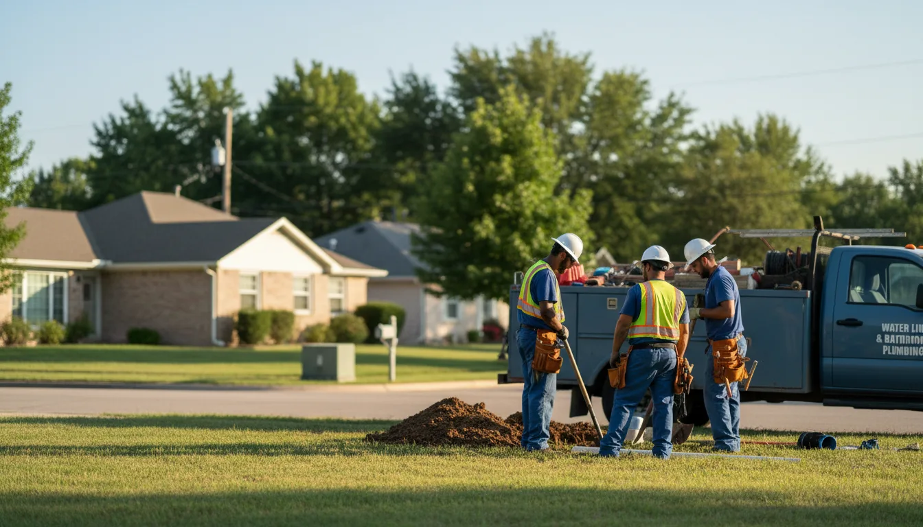 Residential water line and bathroom plumbing service in Coral, PA